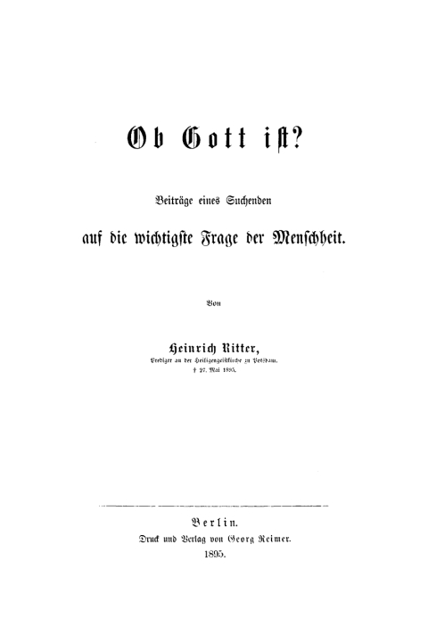 Cover image for book Ob Gott ist?