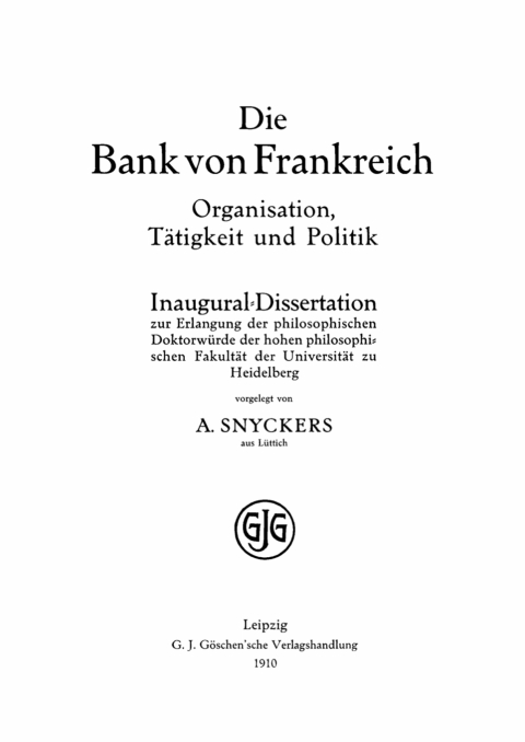 Cover image for book Die Bank von Frankreich