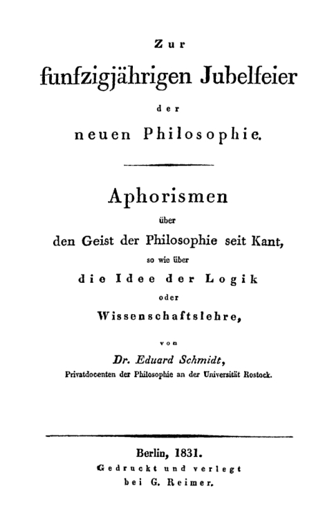 Cover image for book Zur fünfzigjährigen Jubelfeier der neuen Philosophie