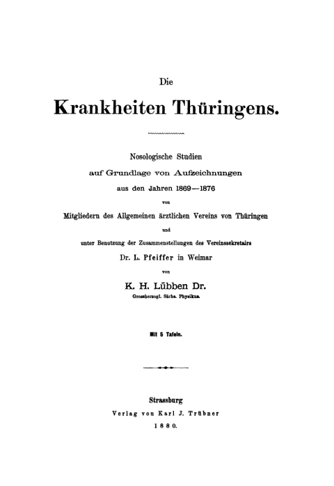 Cover image for book Die Krankheiten Thüringens