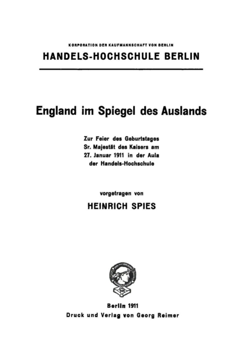 Cover image for book England im Spiegel des Auslands