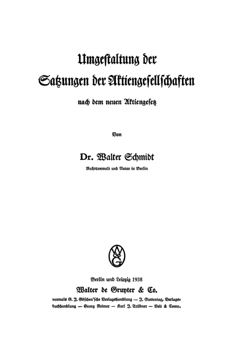 Cover image for book Umgestaltung der Satzungen der Aktiengesellschaften nach dem neuen Aktiengesetz