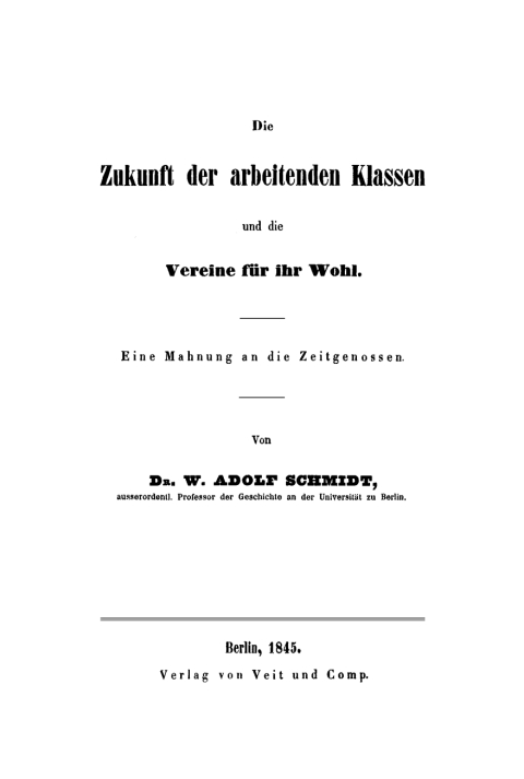 Cover image for book Die Zukunft der arbeitenden Klassen und die Vereine für ihr Wohl