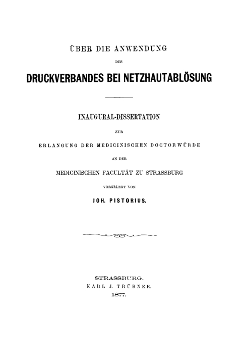 Cover image for book Über die Anwendung des Druckverbandes bei Netzhautablösung