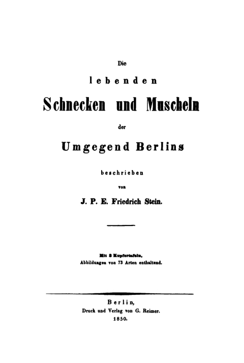 Cover image for book Die lebenden Schnecken und Muscheln der Umgegend Berlins