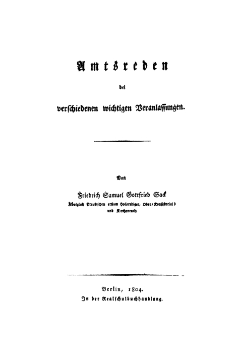 Cover image for book Amtsreden bei verschiedenen wichtigen Veranlassungen