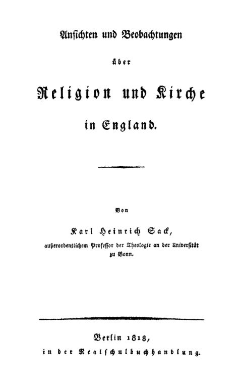 Cover image for book Ansichten und Beobachtungen über Religion und Kirche in England