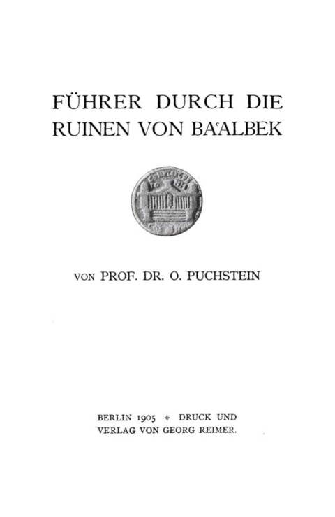 Cover image for book Führer durch die Ruinen von Ba'albek