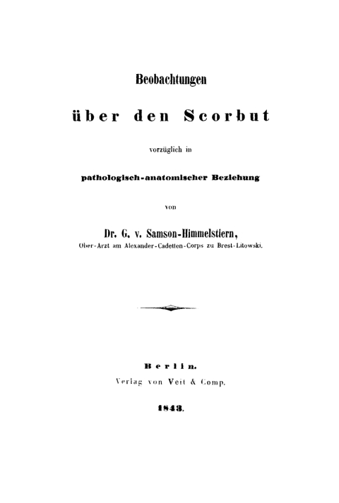 Cover image for book Beobachtungen über den Scorbut vorzüglich in pathologisch-anatomischer Beziehung