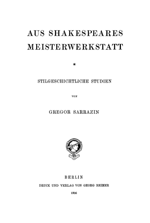 Aus Shakespeares Meisterwerkstatt 