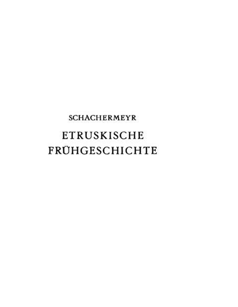 Cover image for book Etruskische Frühgeschichte