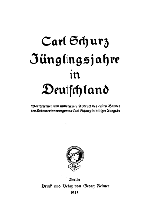 Cover image for book Jünglingsjahre in Deutschland