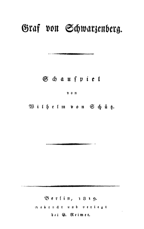 Cover image for book Graf von Schwarzenberg