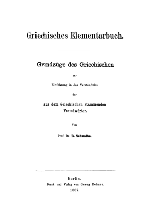 Cover image for book Griechisches Elementarbuch