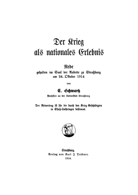 Der Krieg als nationales Erlebnis 
