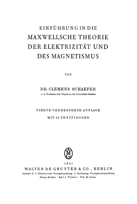 Cover image for book Einführung in die Maxwellsche Theorie der Elektrizität und des Magnetismus