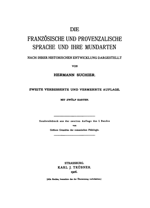 Cover image for book Die französische und provenzalische Sprache und ihre Mundarten