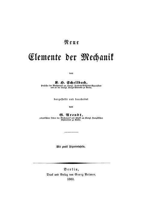 Cover image for book Neue Elemente der Mechanik
