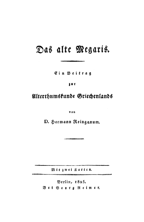 Cover image for book Das alte Megaris