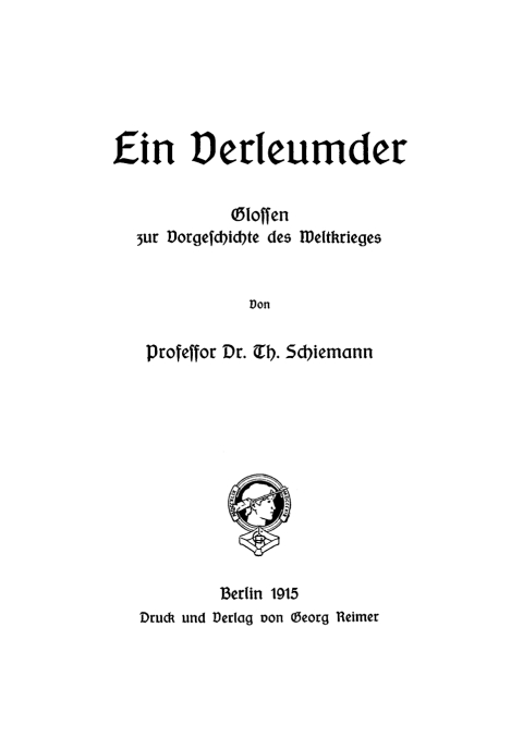 Cover image for book Ein Verleumder