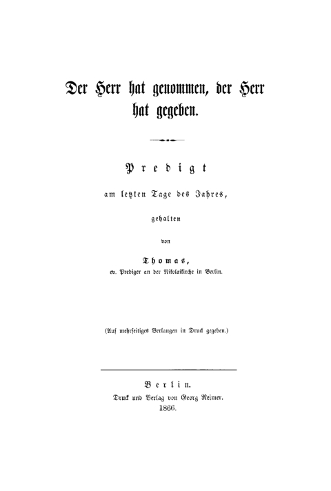 Cover image for book Der Herr hat genommen, der Herr hat gegeben