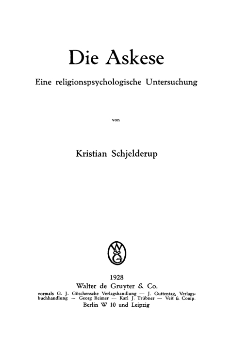 Cover image for book Die Askese