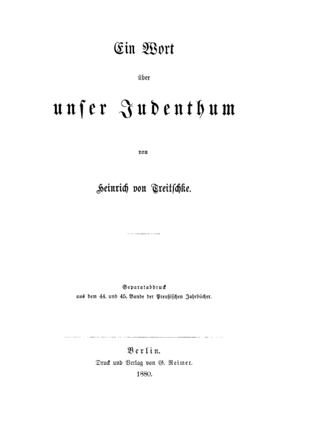 Cover image for book Ein Wort über unser Judenthum