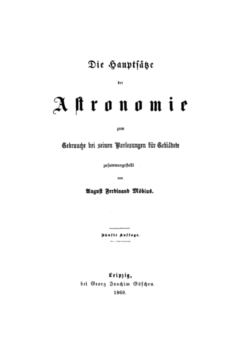 Cover image for book Die Hauptsätze der Astronomie