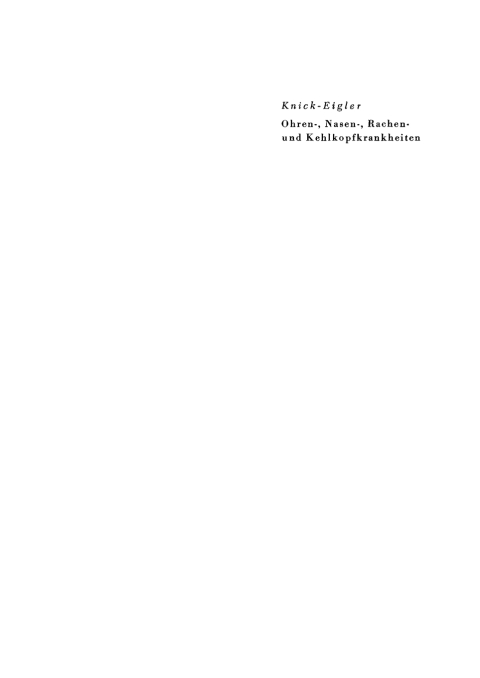 Cover image for book Ohren-, Nasen-, Rachen- und Kehlkopfkrankheiten