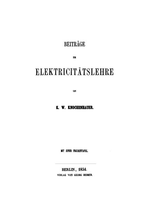 Cover image for book Beiträge zur Elektricitätslehre