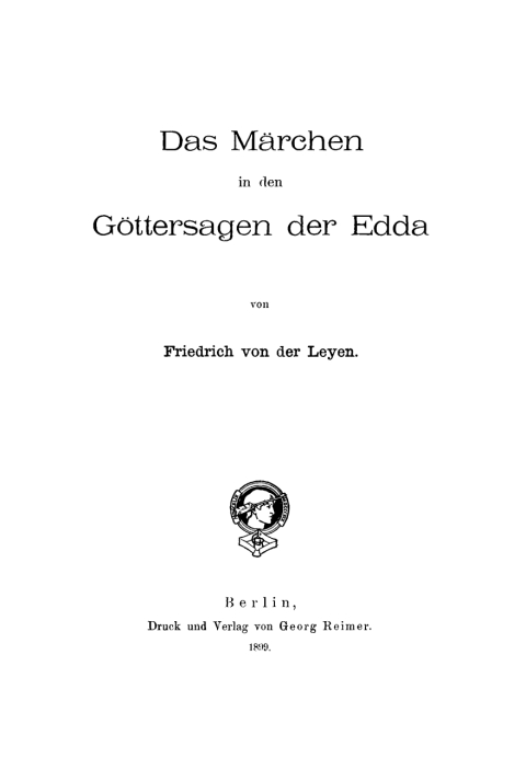 Cover image for book Das Märchen in den Göttersagen der Edda