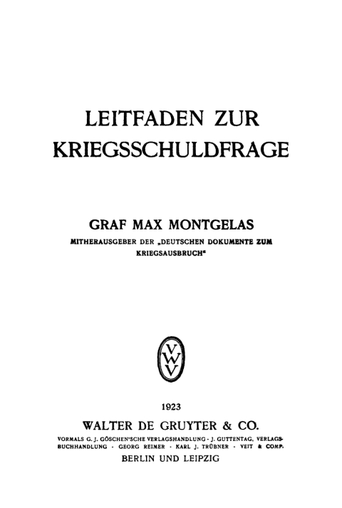 Cover image for book Leitfaden zur Kriegsschuldfrage