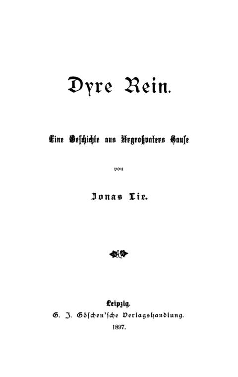 Cover image for book Dyre Rein