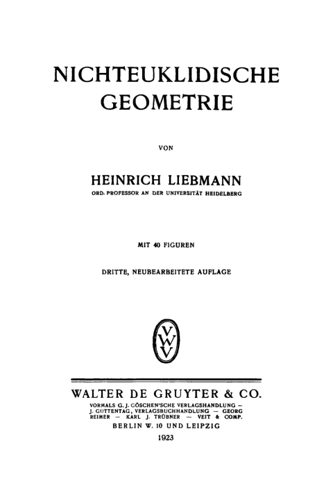 Cover image for book Nichteuklidische Geometrie