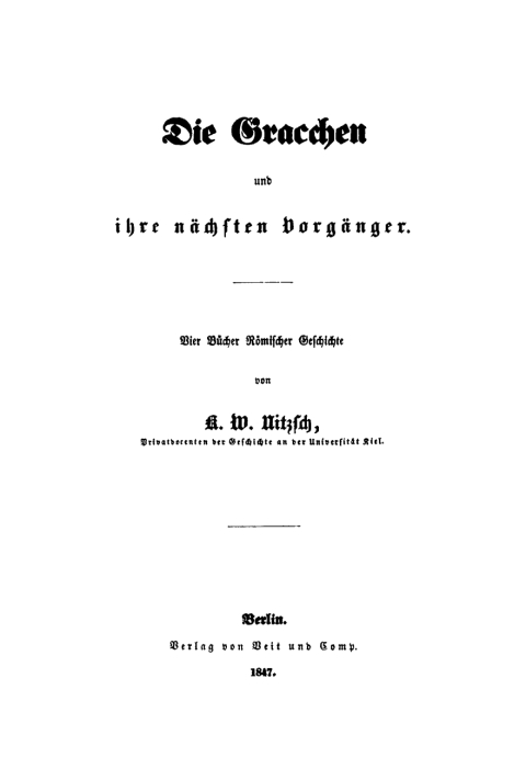 Cover image for book Die Gracchen und ihre nächsten Vorgänger