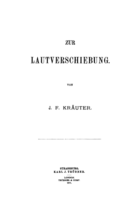 Cover image for book Zur Lautverschiebung