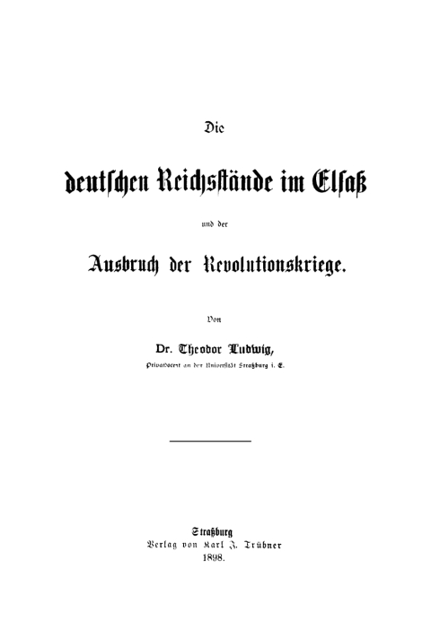 Cover image for book Die deutschen Reichsstände im Elsaß und der Ausbruch der Revolutionskriege