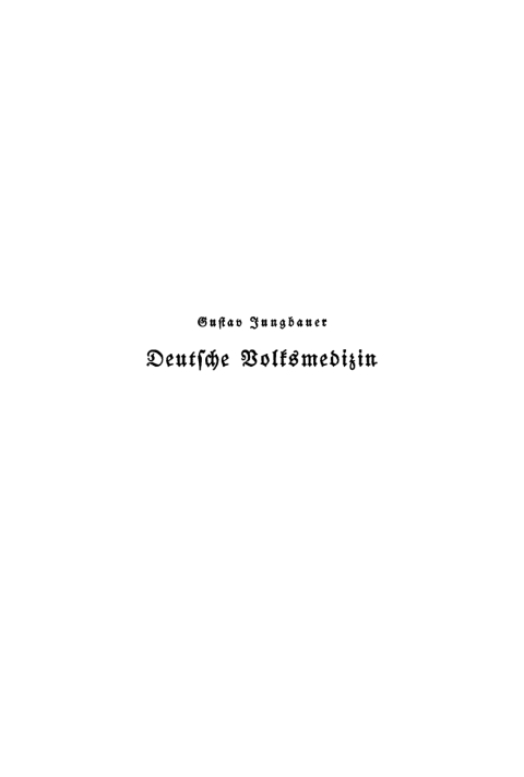 Cover image for book Deutsche Volksmedizin