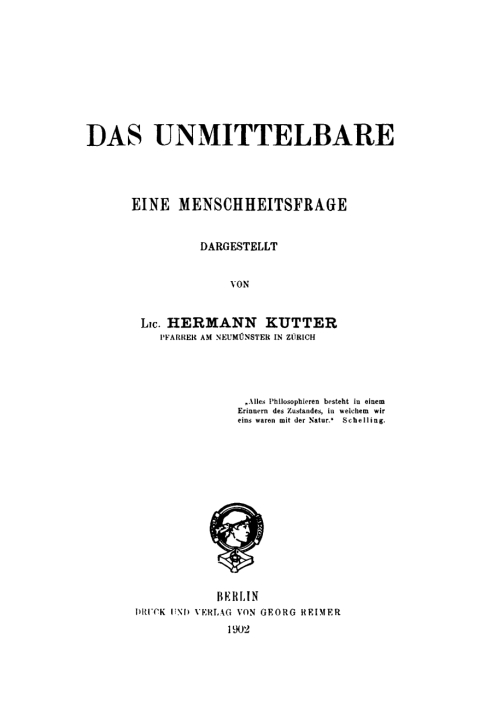 Cover image for book Das Unmittelbare