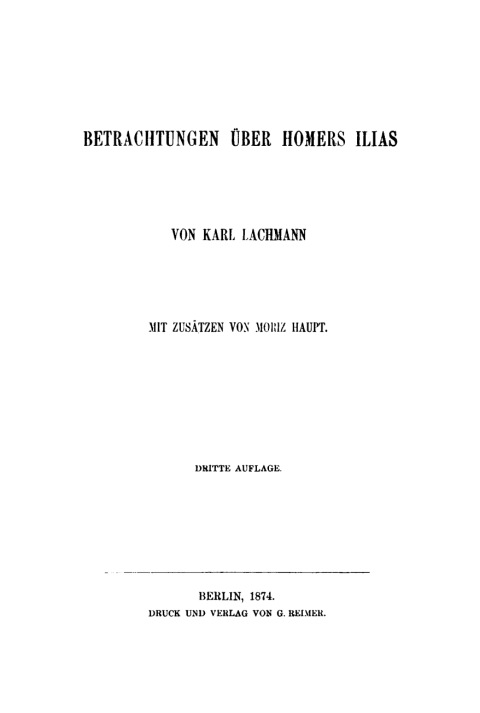 Cover image for book Betrachtungen über Homers Ilias