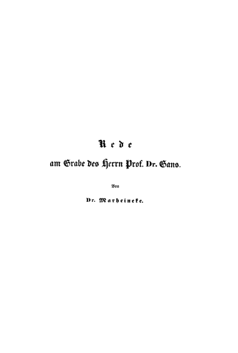 Cover image for book Rede am Grabe des Herrn Professor Dr. Gans, den 8. Mai 1839