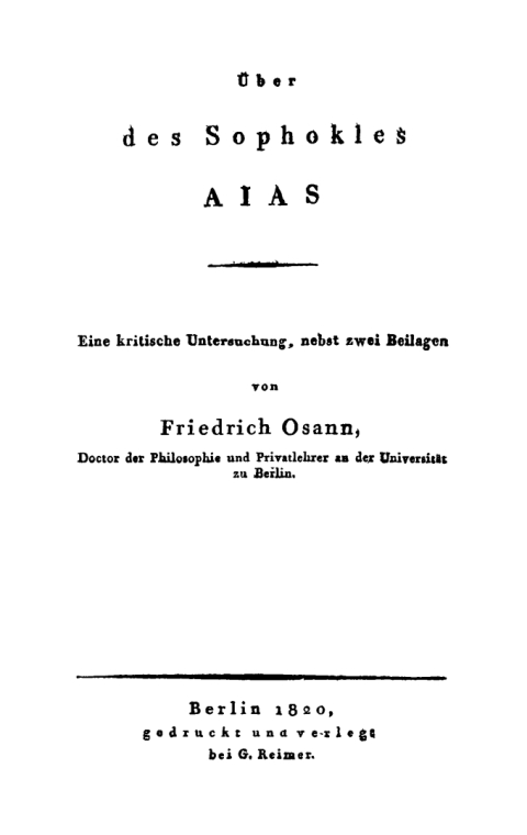 Cover image for book Ueber des Sophokles Aias