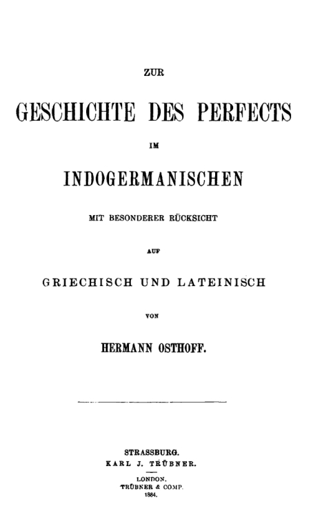 Cover image for book Zur Geschichte des Perfects im Indogermanischen