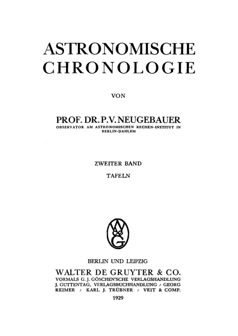 Cover image for book Tafeln
