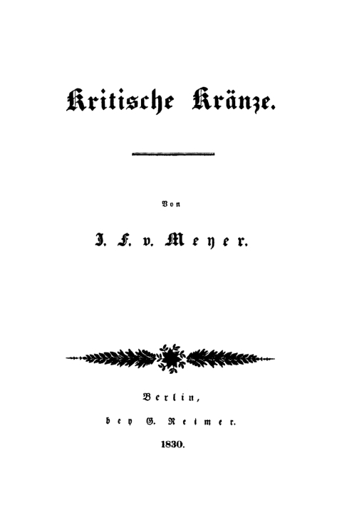 Cover image for book Kritische Kränze