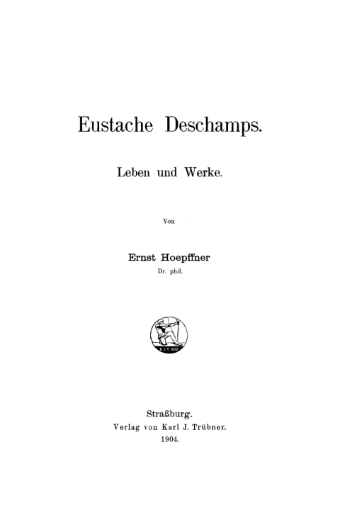 Cover image for book Eustache Deschamps
