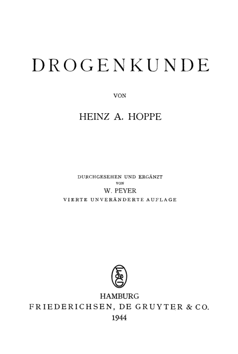 Cover image for book Drogenkunde