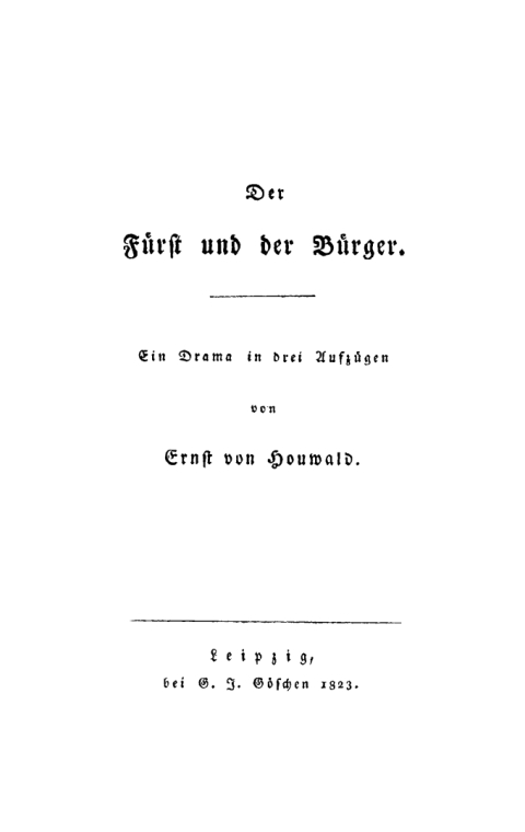 Cover image for book Der Fürst und der Bürger