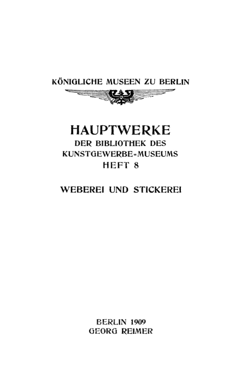 Cover image for book Weberei und Stickerei