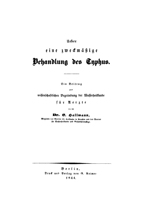 Cover image for book Über eine zweckmäßige Behandlung des Typhus